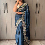 Pure Sattin Partyweat Georgett Silk Saree