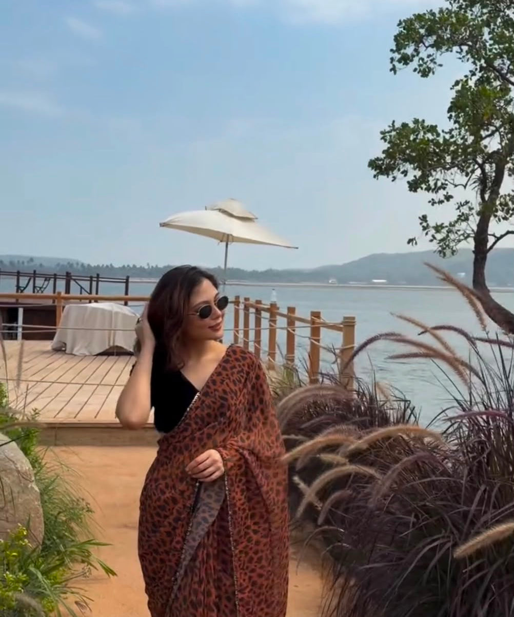 Designer Bold Meets Georgette Saree