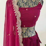 Wine Radiance Lehenga - Size M
