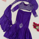 Violet Stylish Silk Lehenga Choli