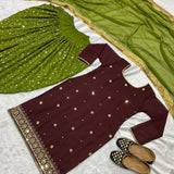 Launching New Designer Party Wear Look Top ,Dhoti Salwar