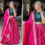 trendy designer viscose chanderi lehenga