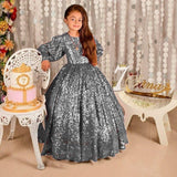 BEAUTIFUL SEQUENCE WORK KIDS GOWN