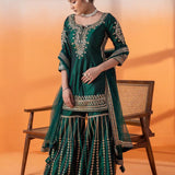 Dark Green Brid Suit Sharara Collection