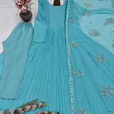Stunning Sky Georgette Anarkali Gown
