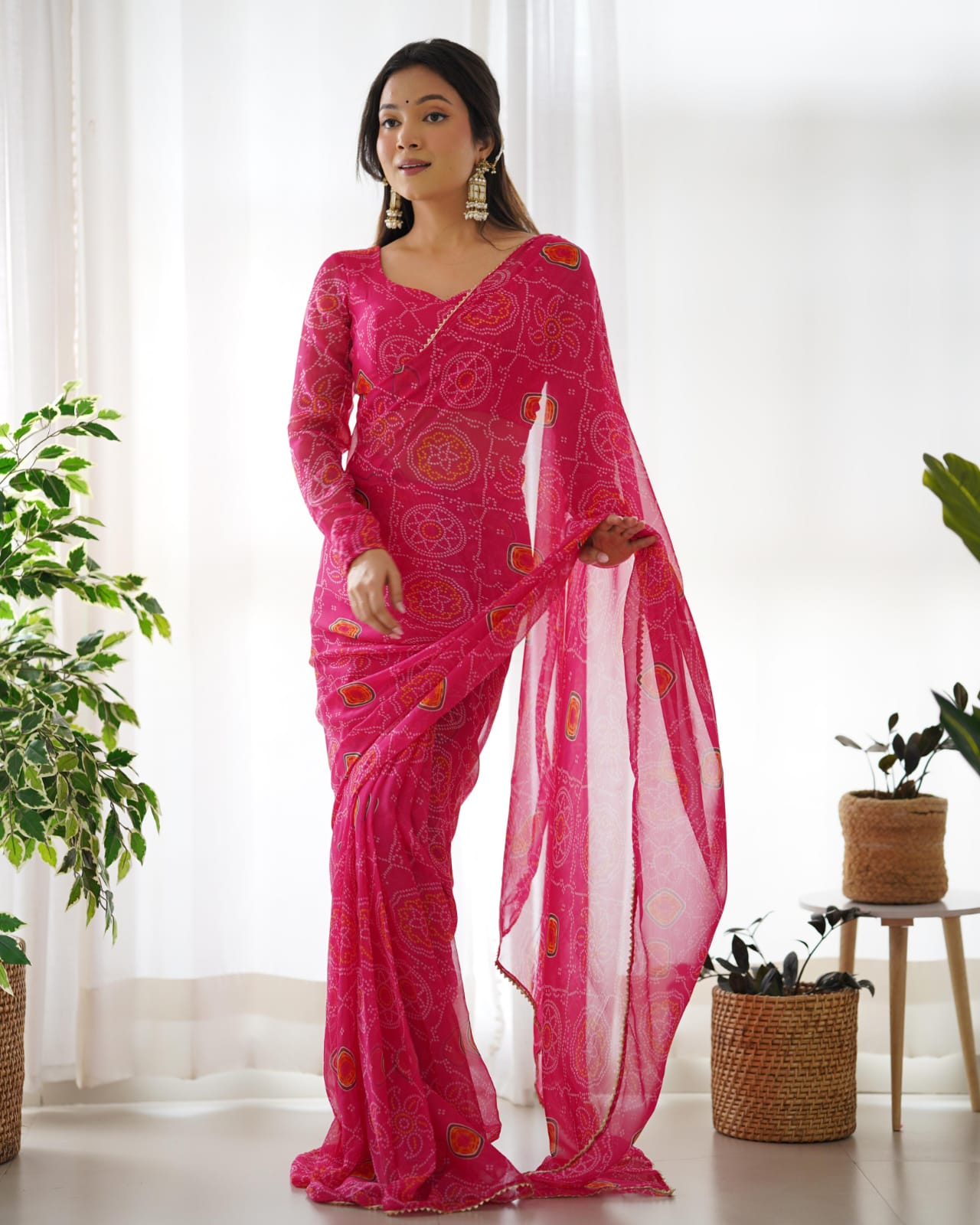 Soft Chiffon Ready To Wear Light Weight Saree