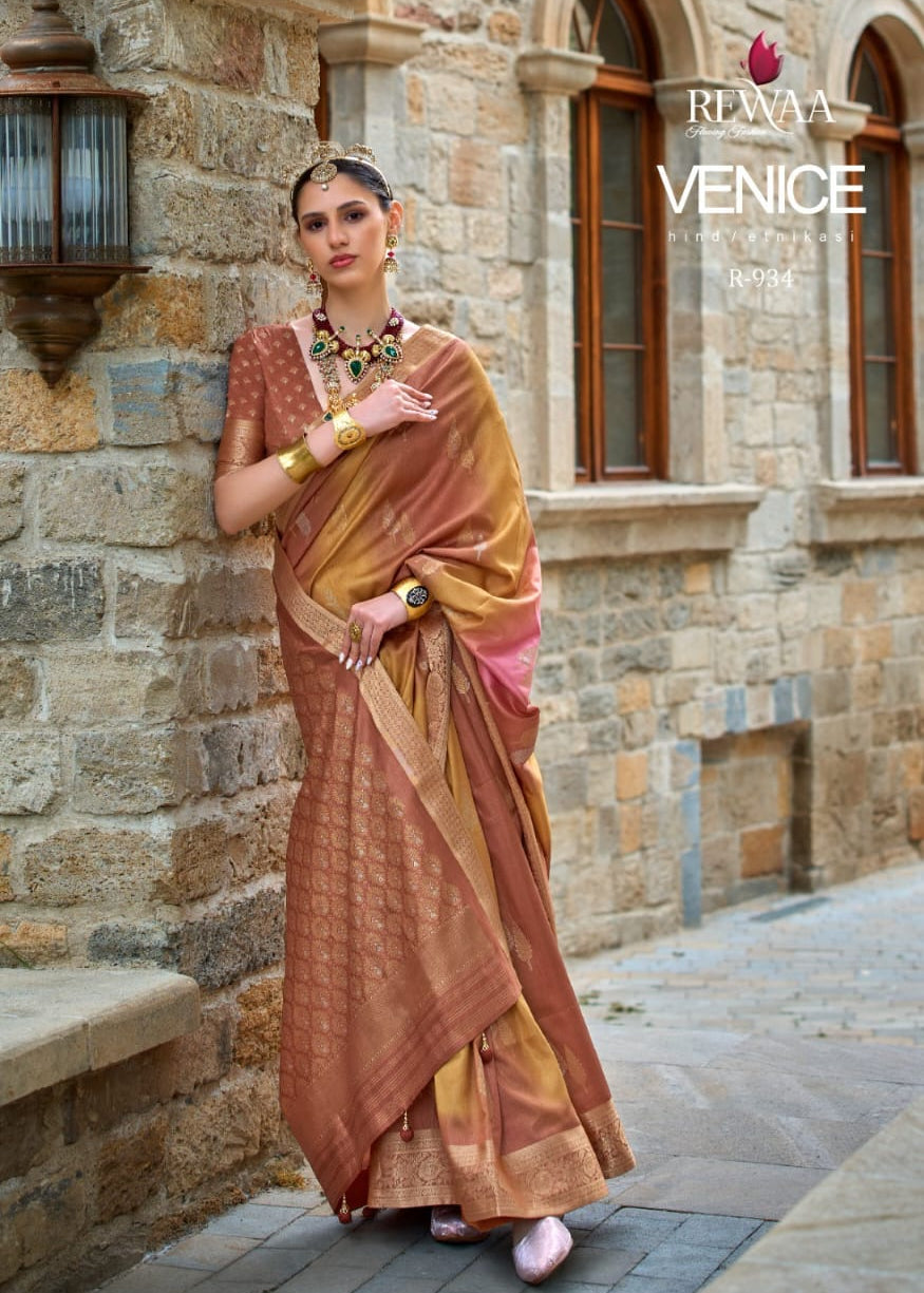 Premium Aqua Finish Silk Saree