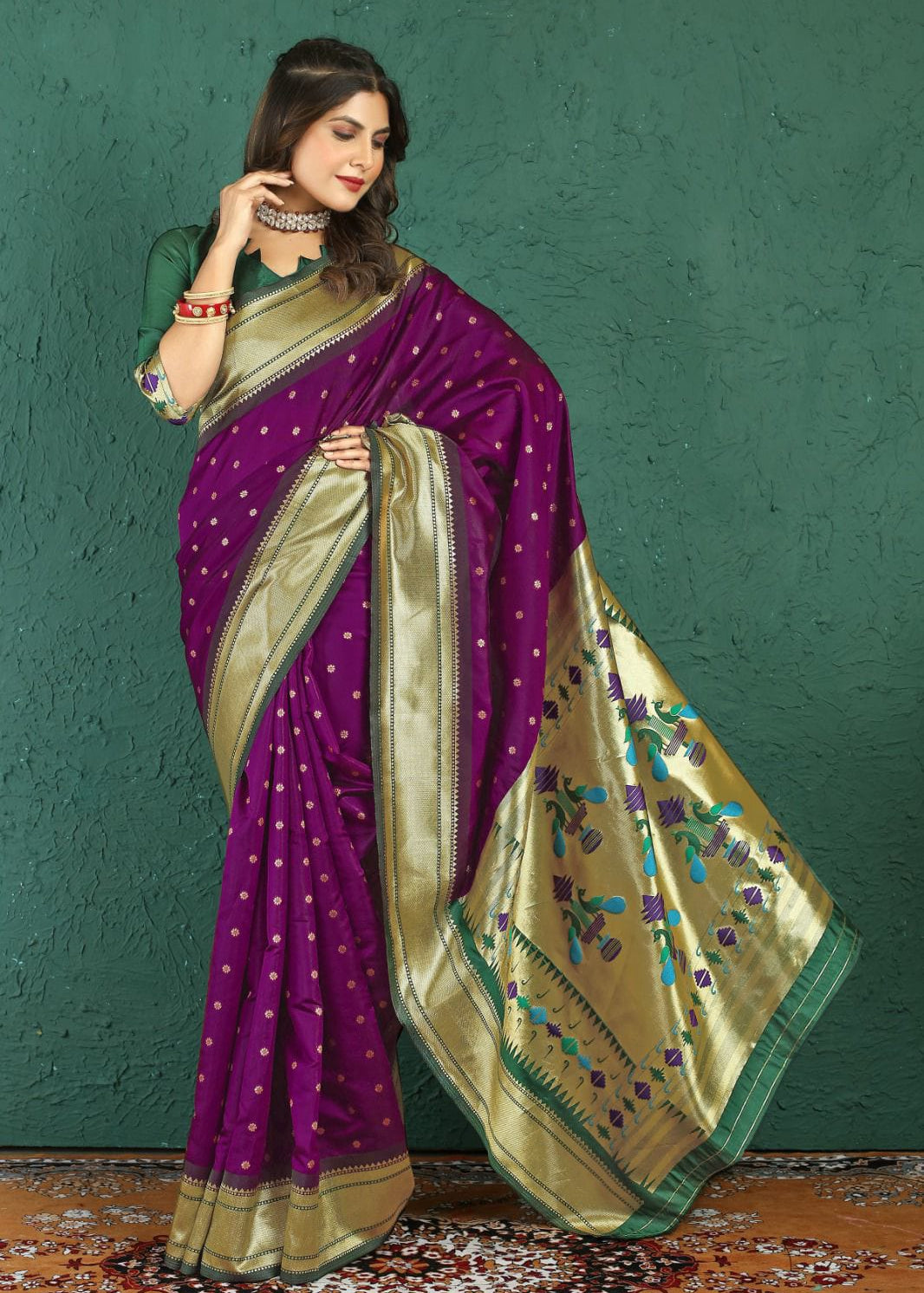 Elegance Pithani Soft SIlk Saree