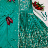 Launching Satin Anarkali Gown