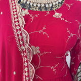 Rani Pink Floral Elegance Anarkali - Size XXL