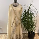 Champagne Ivory Luxury Anarkali Set - Size S