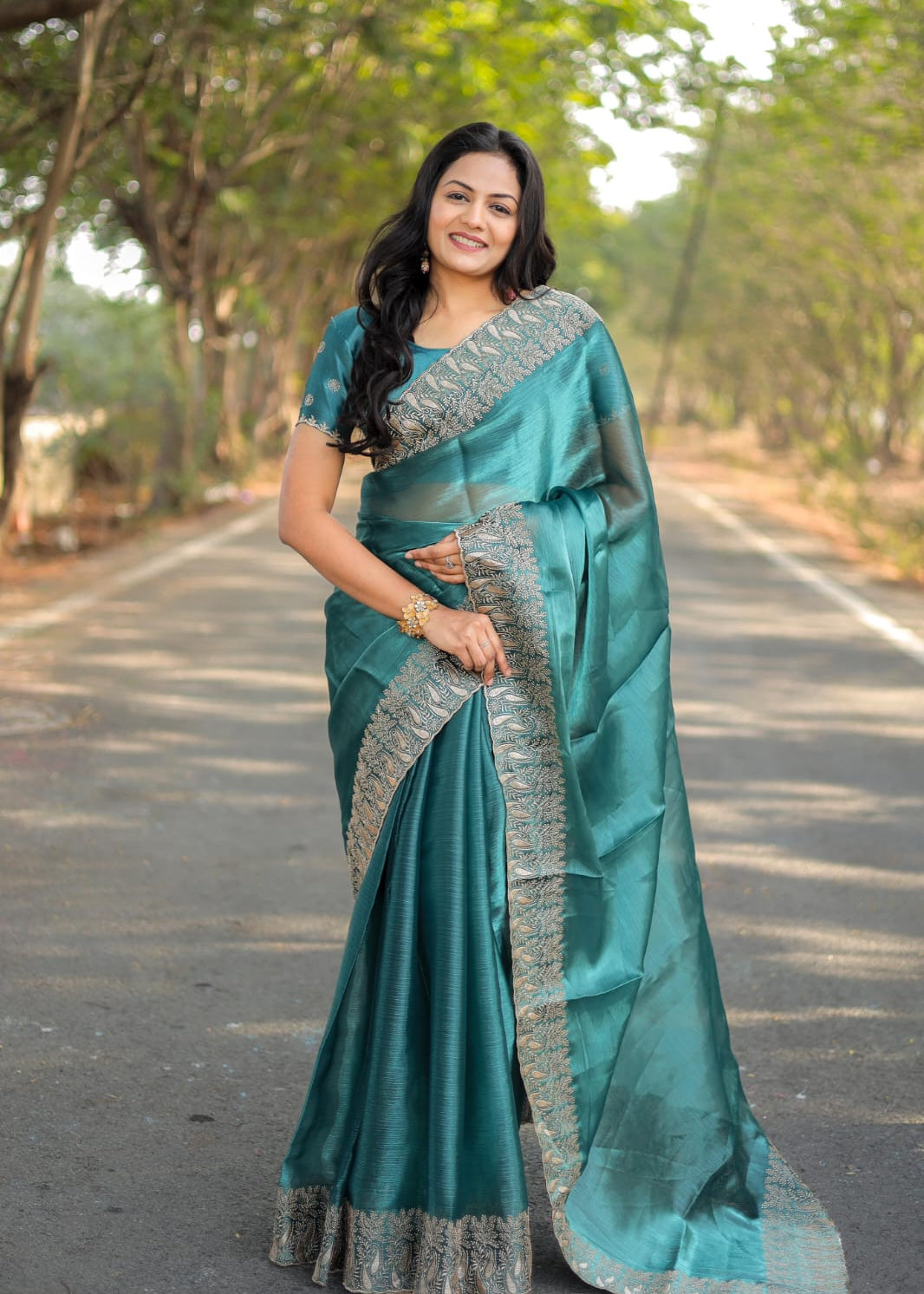 Designer Pure Burbury Silk Saree