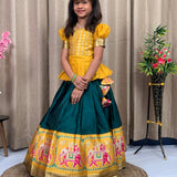 Stylish Lichi Silk Kids Lehenga