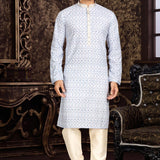 Men's Lucknowi work with Digital print kurta pajama