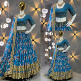 Attractive Flower Print  Party Wear Silk Lehenga choli