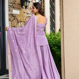 Purple Heavy Silk Top Sharara