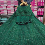 Green Full Sequnce  Lehenga