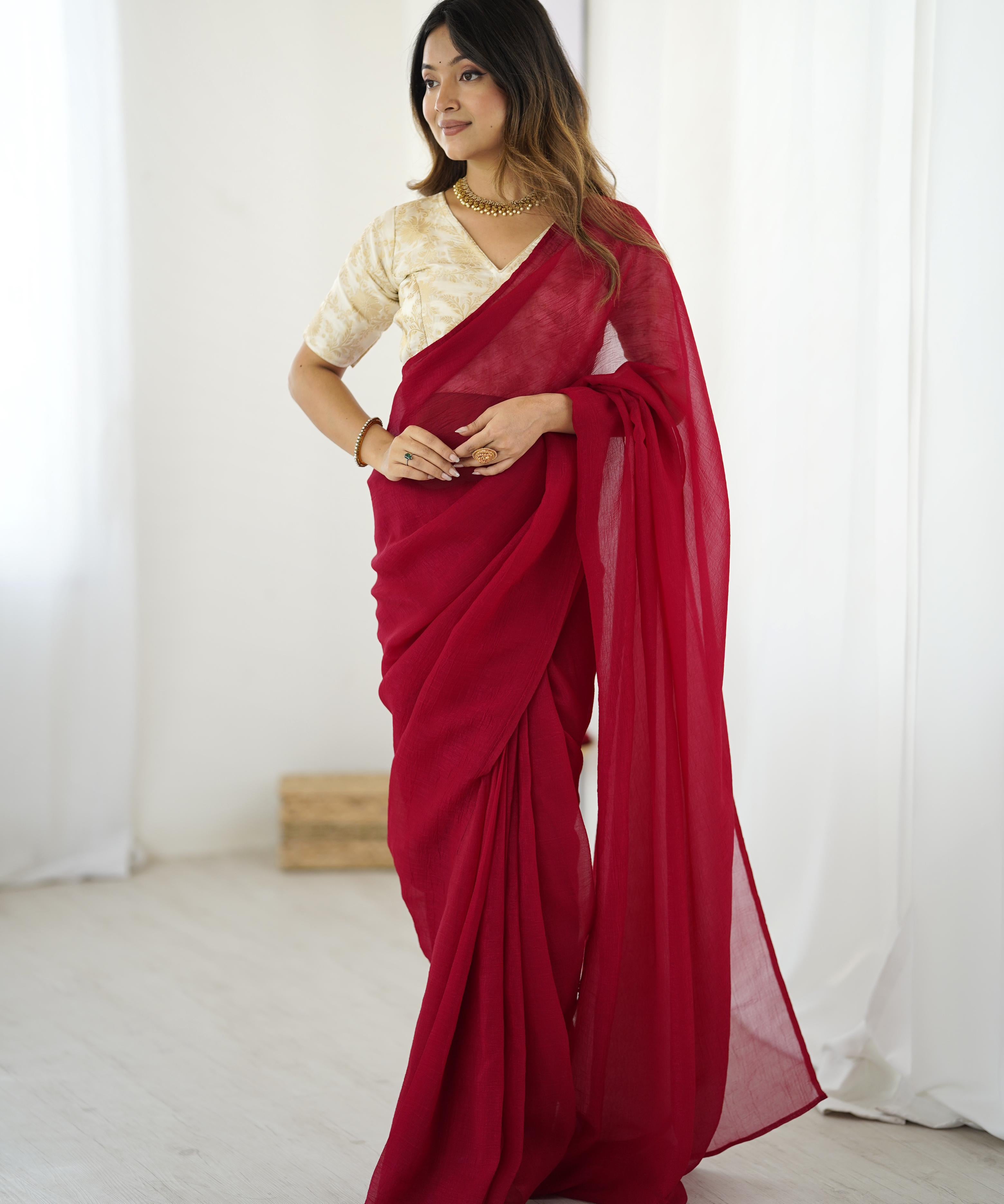 Stunning Silk Ready To Wear Saree