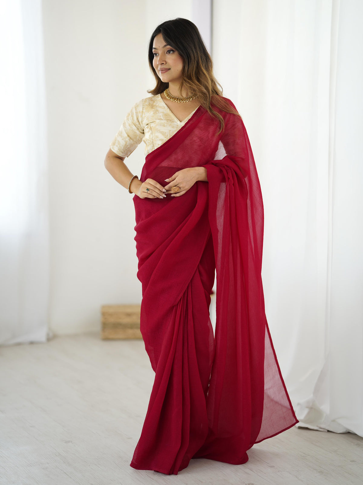 Stunning Silk Ready To Wear Saree