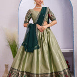 Traditional Chinon Jacquard Silk Lehenga