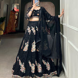 Elegance Sequance Black  Lehenga