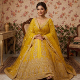 Yellow Premium Embroidered Lehenga