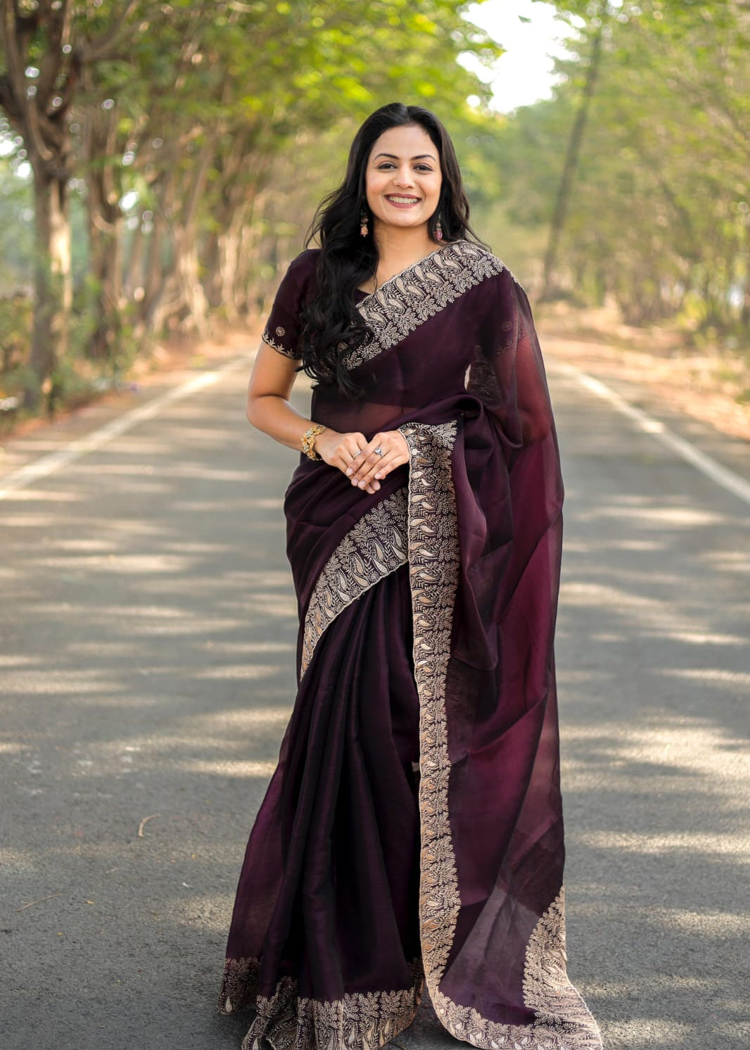 Designer Pure Burbury Silk Saree