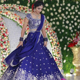 RoyalBlue Embroidered Lehenga Choli