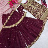 Beautifull Maroon Top Sharara Collection