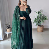 DESIGNER FANCY LONG SLEEVE  GEORGETTE RUFFLE SUIT