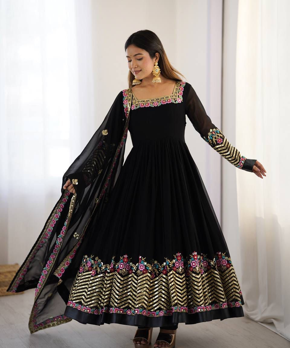 Elegant Embroidered Anarkali Suit