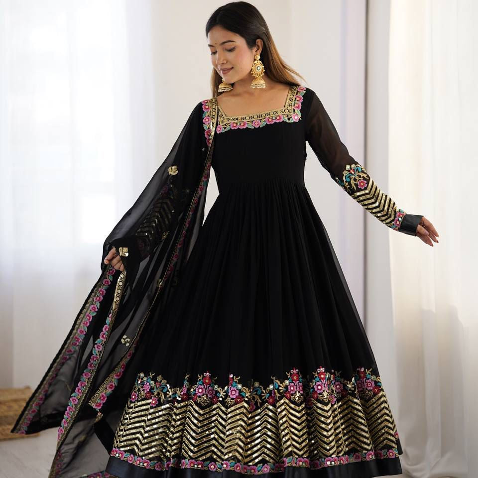 Elegant Embroidered Anarkali Suit