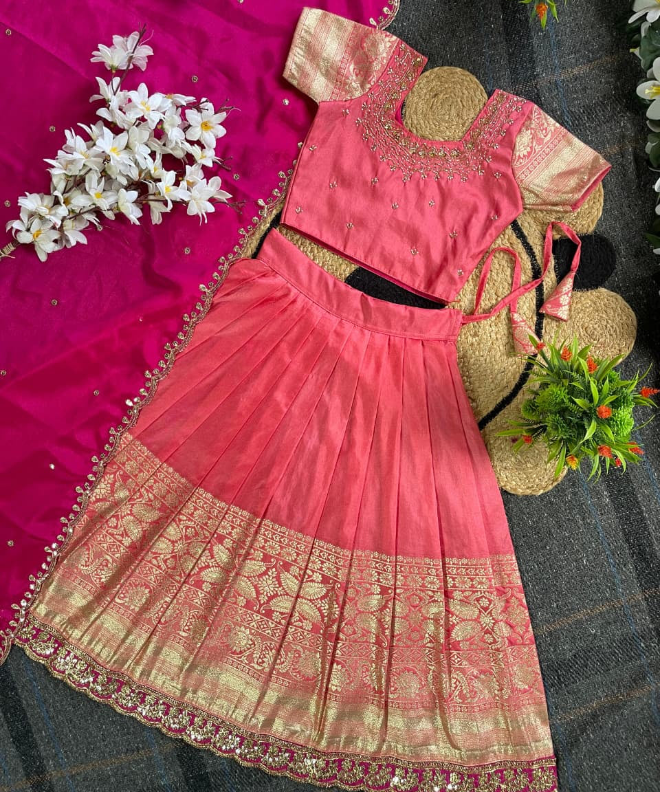 Kids Festive Silk Lehenga Choli
