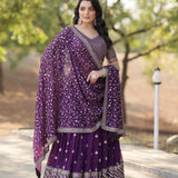 Purple Beautyfull Blooming Lehenga Choli