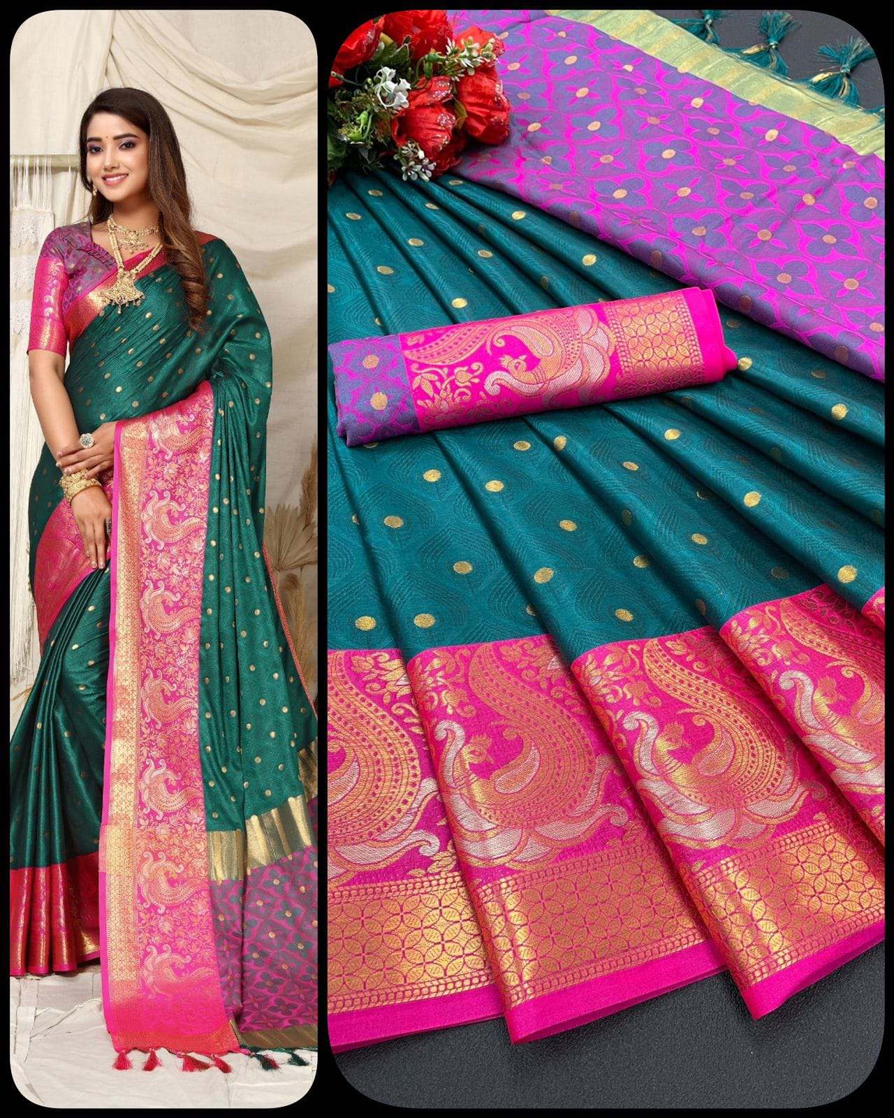 Exclusive  Minawork Weving Silk Saree