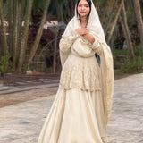 Creamy Embroidered Silk Suit