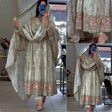 Shiny Partylook Silk Anarkali Suit