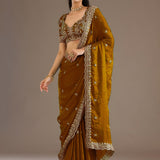 Mustard God Tissue Silk Saree