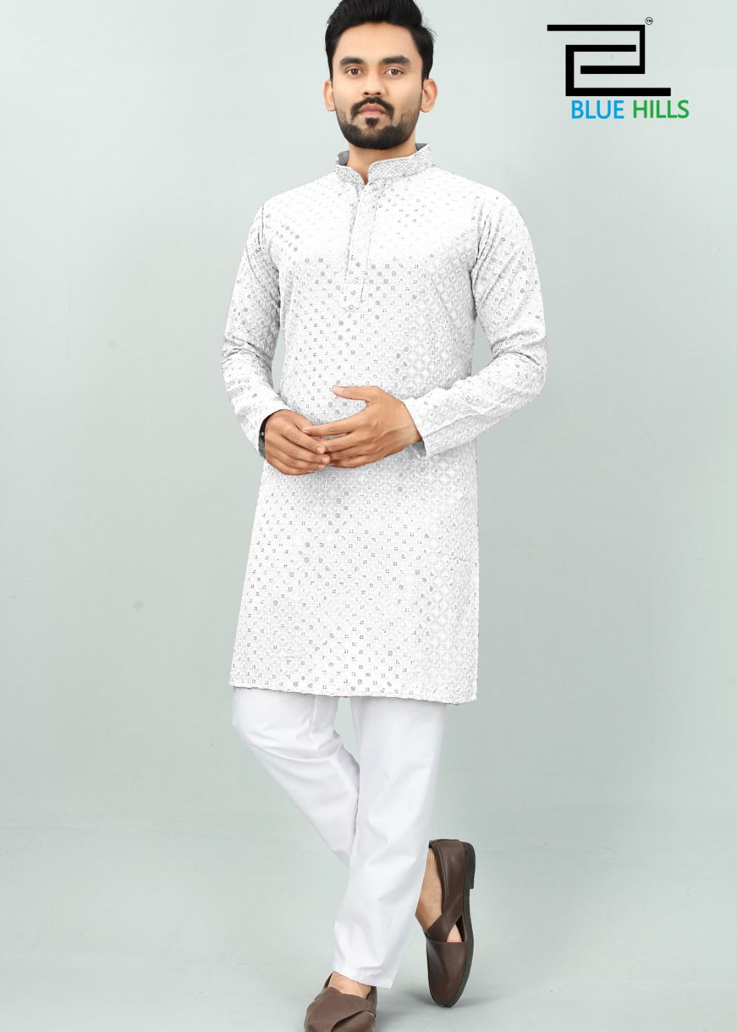 Traditional chikan work kurta