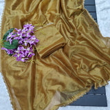 Rich Golden Tissue Net Saree