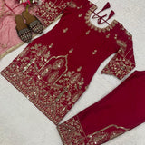 Exclusive Maroon Silk Suit