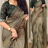 Beautiful Flower Printed saree