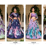 Floral Printed Silk Lehenga Choli