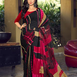 Special Black Flower Print Saree