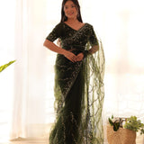 Beautifull Butterfly Net Saree