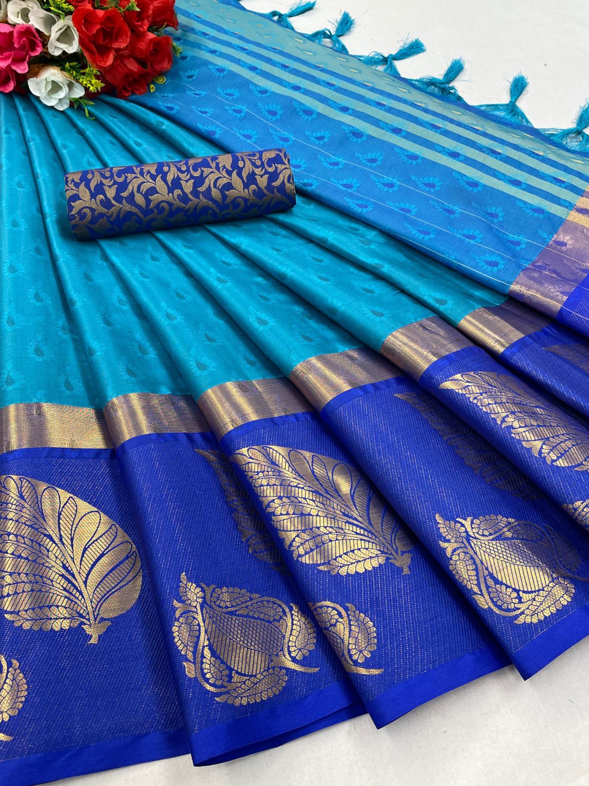 Launching mercerised cotton silk Saree