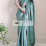 Beautifull Satin Saree With Lace Border