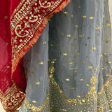 Red Silver Salwar - Size M