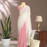 Fancy Look Half Half Grorgette Saree