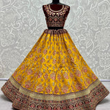 Velvet Attached Multi Embroidered Lehengacholi